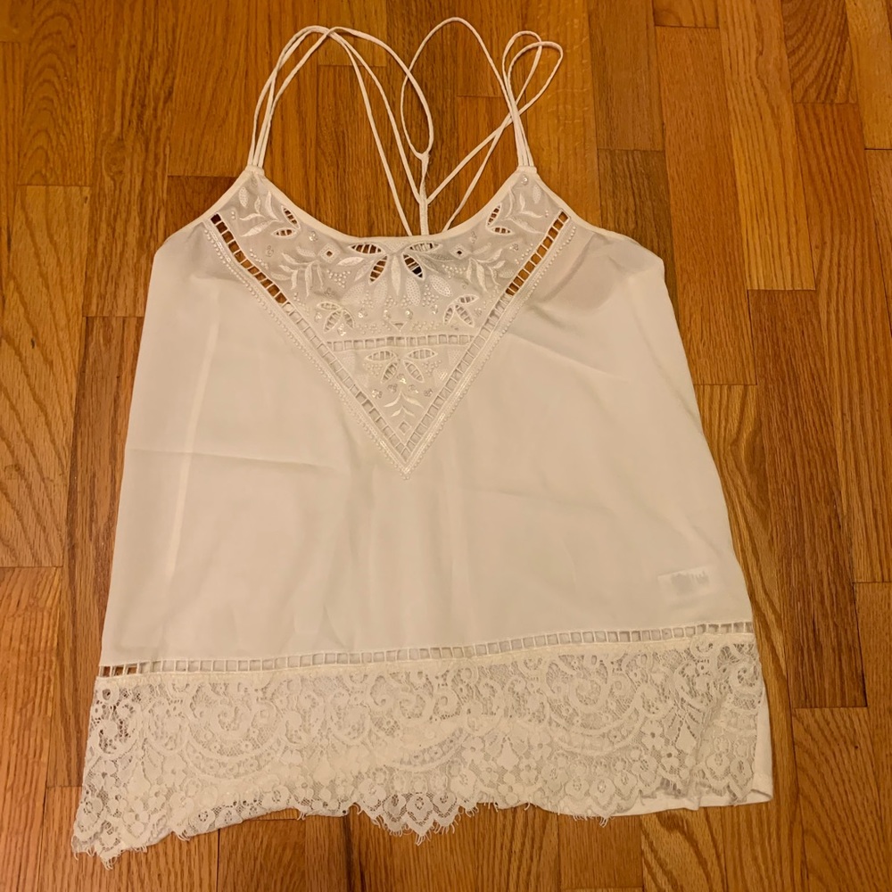 Express White Lace Tank Top